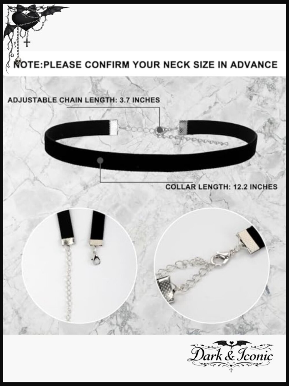 6 Piece Velvet Choker Necklace Set, Adjustable Gothic Lace Punk Jewelry - Picture 4 of 6